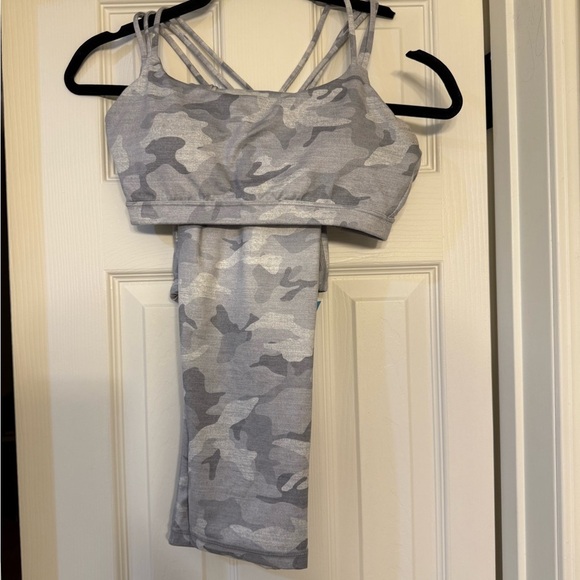 Gap Work Out Grey Camo Sports Bra And Matching Leggings Size S - Picture 2 of 10